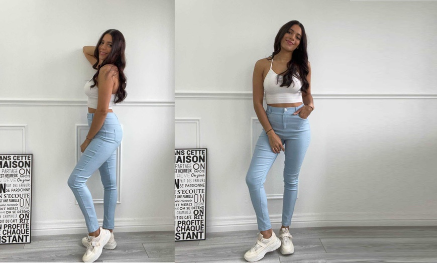 Image 5: Women's High Waist Stretch Fit Skinny Jeans