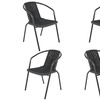 Image 3: Four Packs of Outdoor Patio Metal Wicker Stackable Dining Chairs 