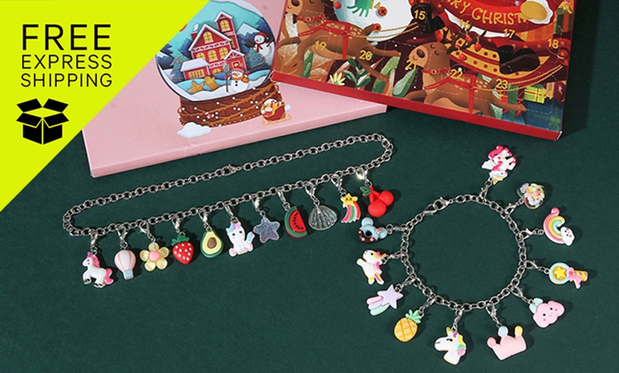 Image 1: Christmas Gnome, Countdown or DIY Bracelet Necklace Advent Calendar