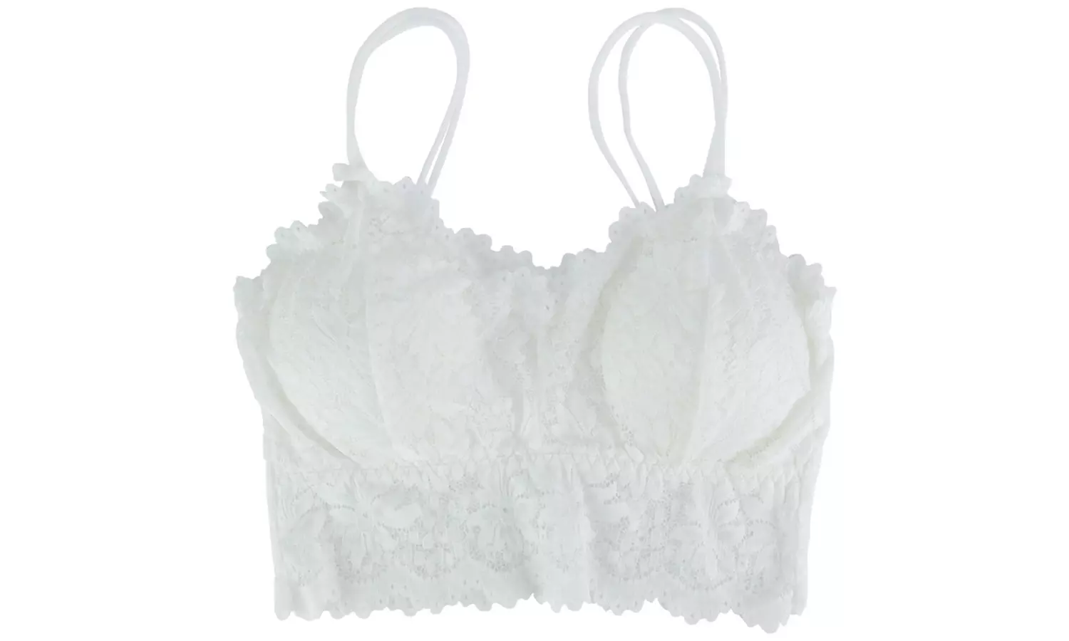 Women Bralette Bra Lingerie Push Up Crochet Wireless Lace Bra Crop Tank Top 