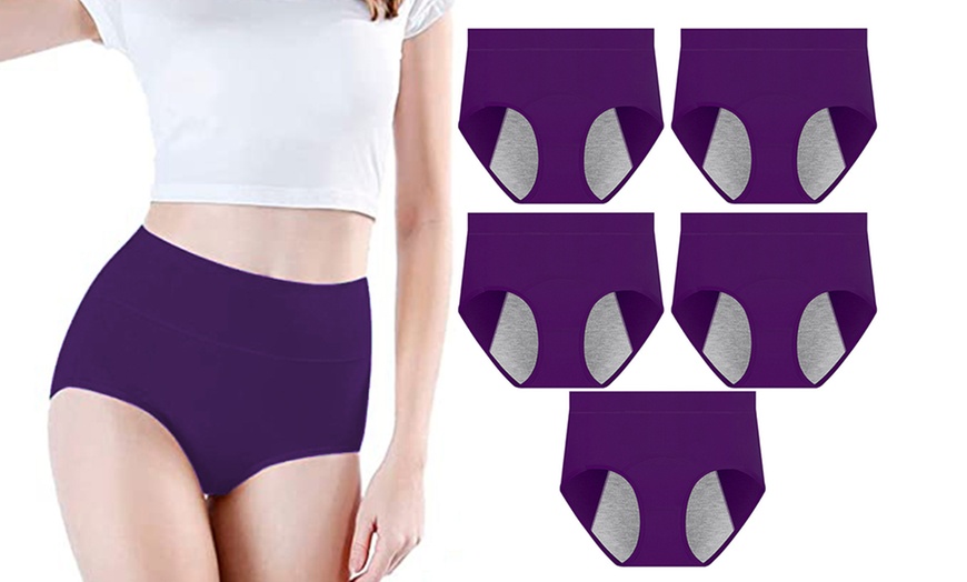 Image 8: Five Pieces of Mid-Waist Leak-Resistant Menstrual Panties