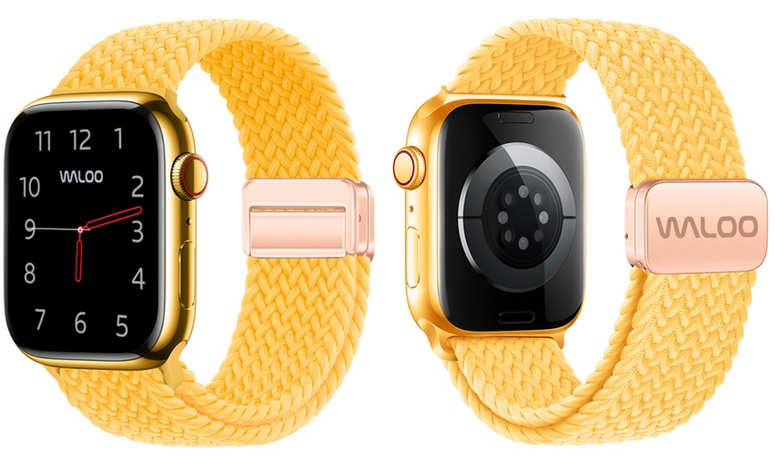 Image 2: Waloo Braided Nylon Magnetic Loop Band For Apple Watch- (Size & Color)