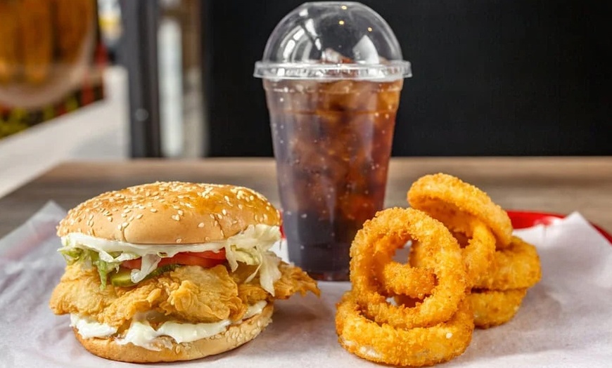 Image 9: Chicken Sandwich or Tender Combos with Fries and Drinks and More