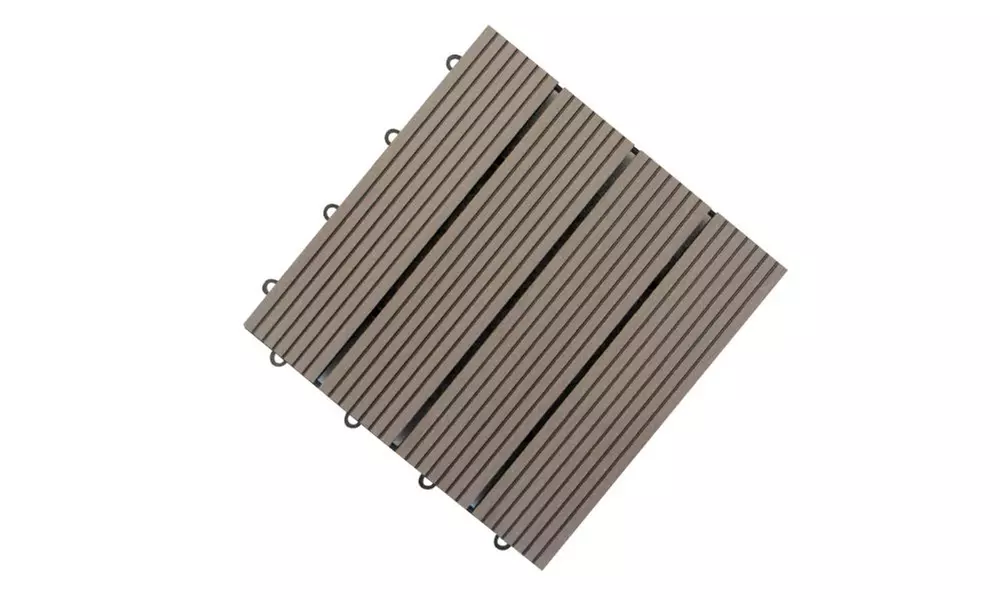 Up to 50 Packs of Non-Slip Decking Tiles - Grey or Brown