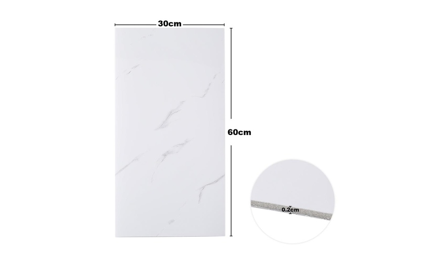 Image 10: 10 Packs of White Marble Peel and Stick Wall Stickers