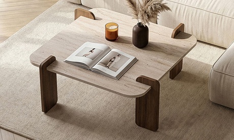 Kocoon Kocoon Tables basses,BROOKLYN -Table basse carrée effet noyer 90 x 90 cm, Green