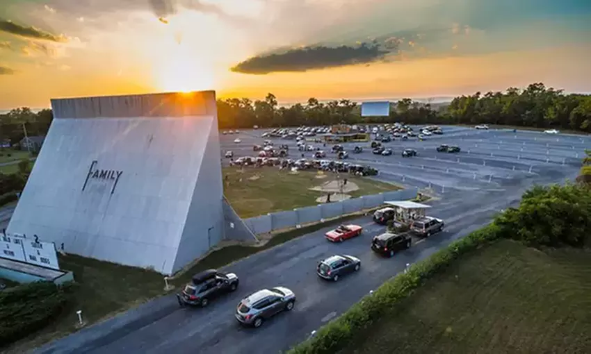 Drive-In Double Feature Movie Package for 2 or 4 with Popcorn & Drinks
