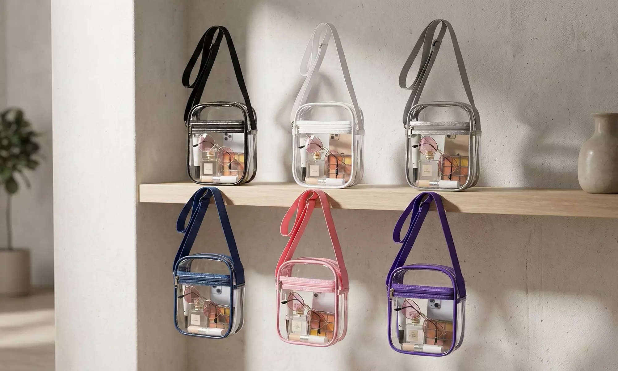 Clear Crossbody Bag Stadium Approved Messenger Shoulder Bag - Primary Image