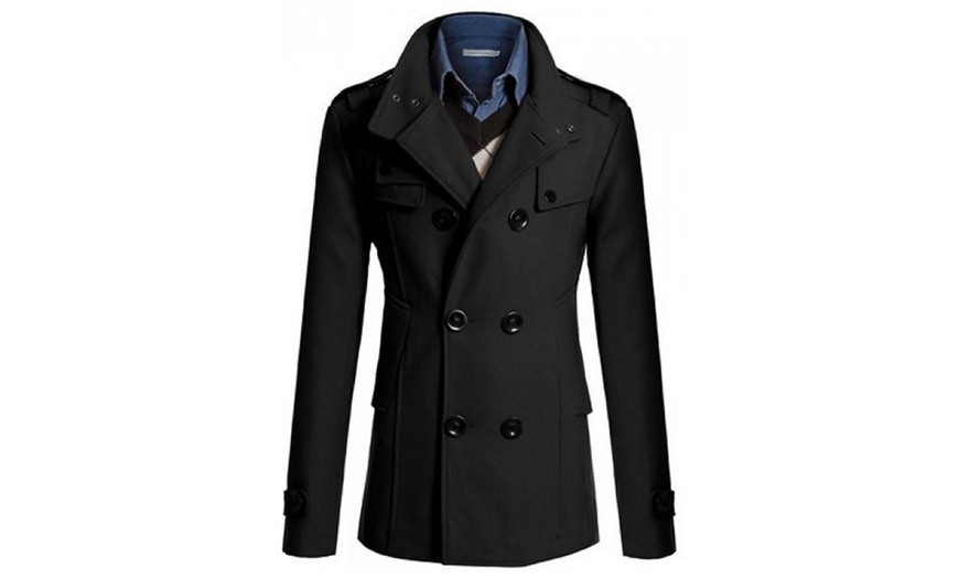 Image 3: Men's Double-Breasted Coat