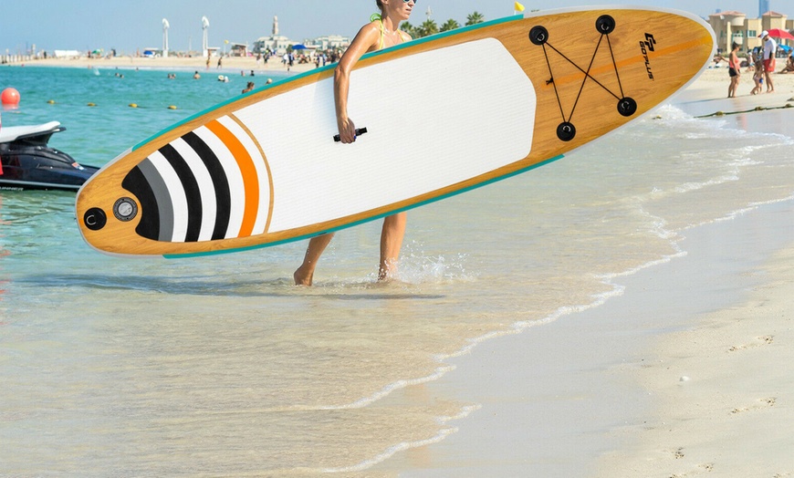Image 6: Goplus 11' Inflatable Stand Up Paddle Surfboard W/Bag Aluminum Paddle Pump