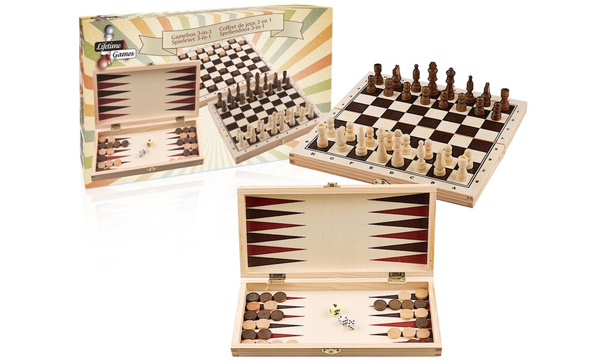 Image 2: Chess, Backgammon and Draughts Set