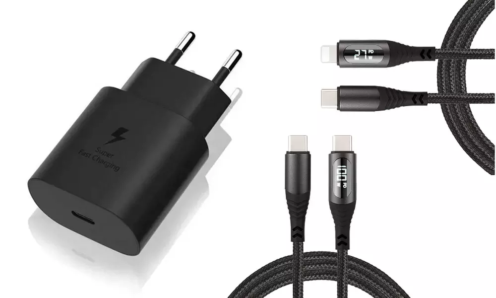 Chargeur charge rapide USB-C de 25 W et câble 2 M Lightning ou USB-C - Primary Image