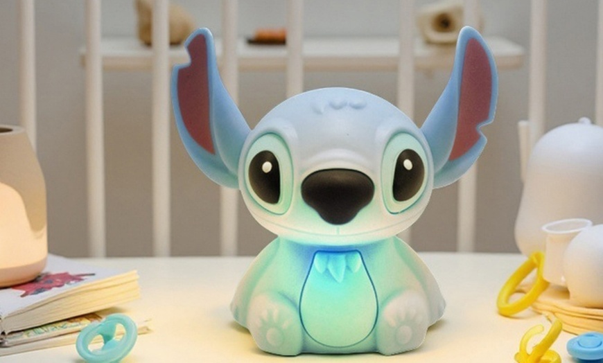 Image 4: Stitch Night Light - USB Rechargeable, 7-Color Touch Lamp