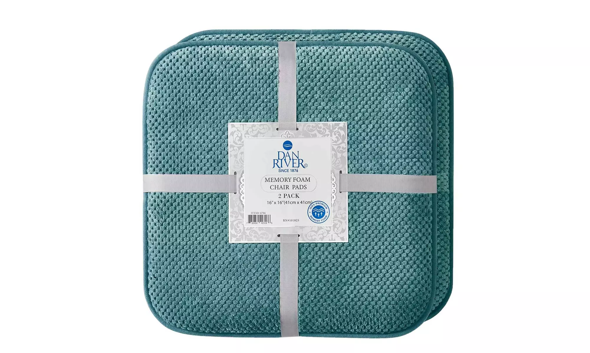 Dan River Two-Pack Memory Foam Non-Slip 16" x 16'' Chair Cushion Pad