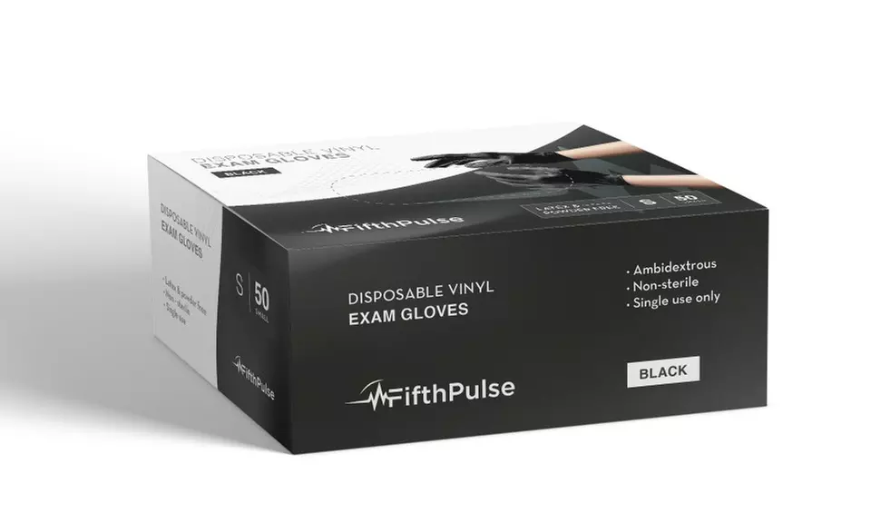 Fifth Pulse Vinyl Exam Latex Free & Powder Free Gloves - Box of 50 Gloves