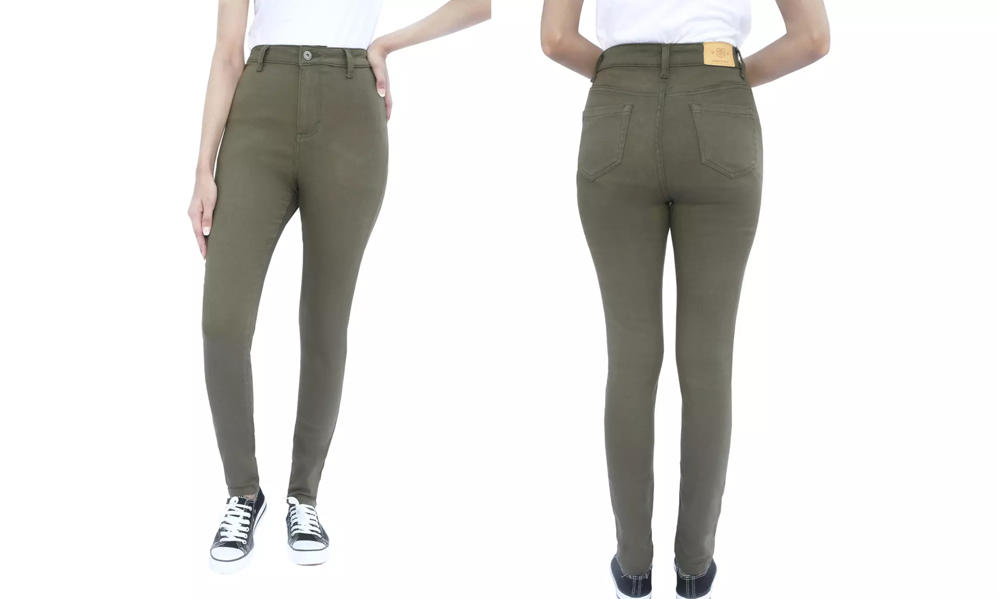 High-Waisted Skinny Fit Denim Jeans