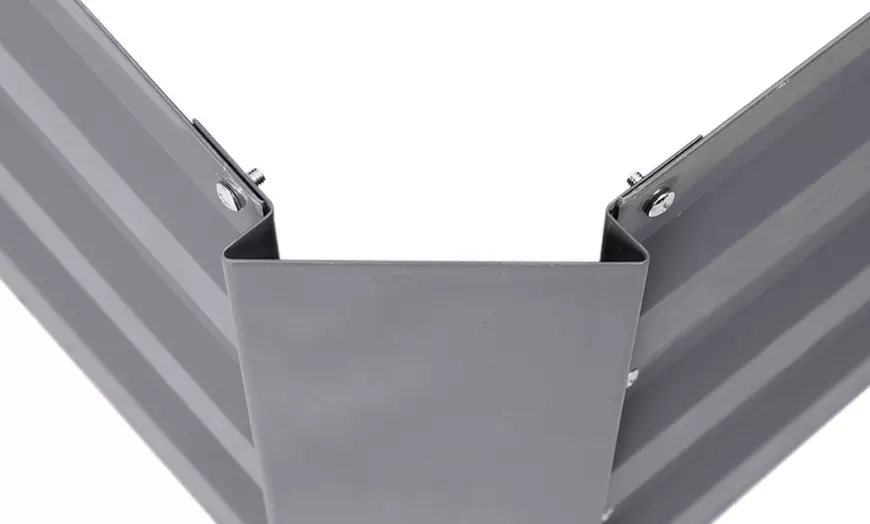 Image 3: Grey Metal Open-Bottom Raised Garden Bed in Two Sizes