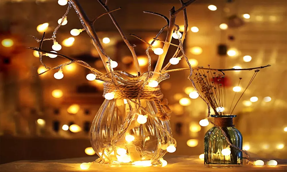 1 of 2 strengen led-verlichting met fairy globe-lampjes