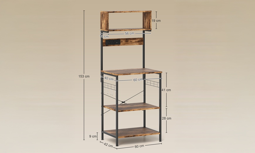 Image 15: HomCom Kitchen Shelving Units - Organised Storage with Style