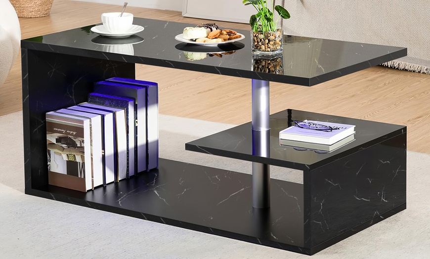 Image 6: High Gloss LED Coffee and Side Table Range