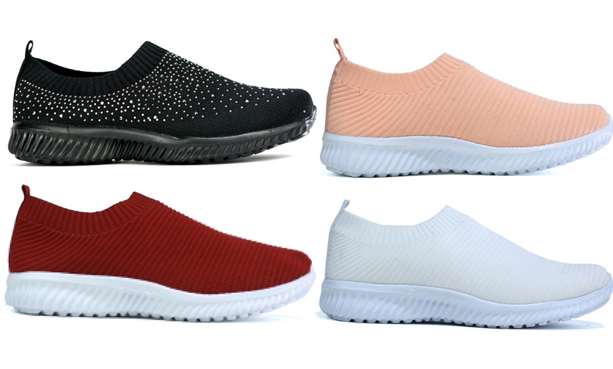 Image 1: Women's Casual Slip On Trainers