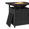Image 2: Outdoor PE Rattan Gas Fire Pit Table