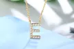 18K Gold Plated cz Initial Necklace - Second Medium