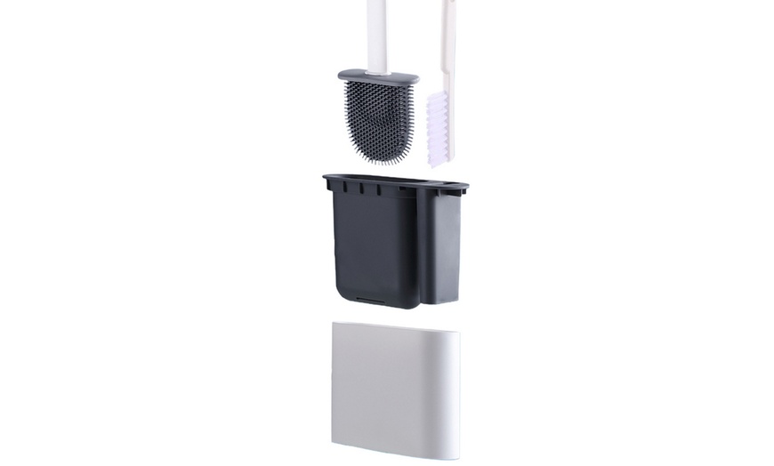 Image 5: One or Two Packs of Wall-Mounted Toilet Cleaning Brush Kits