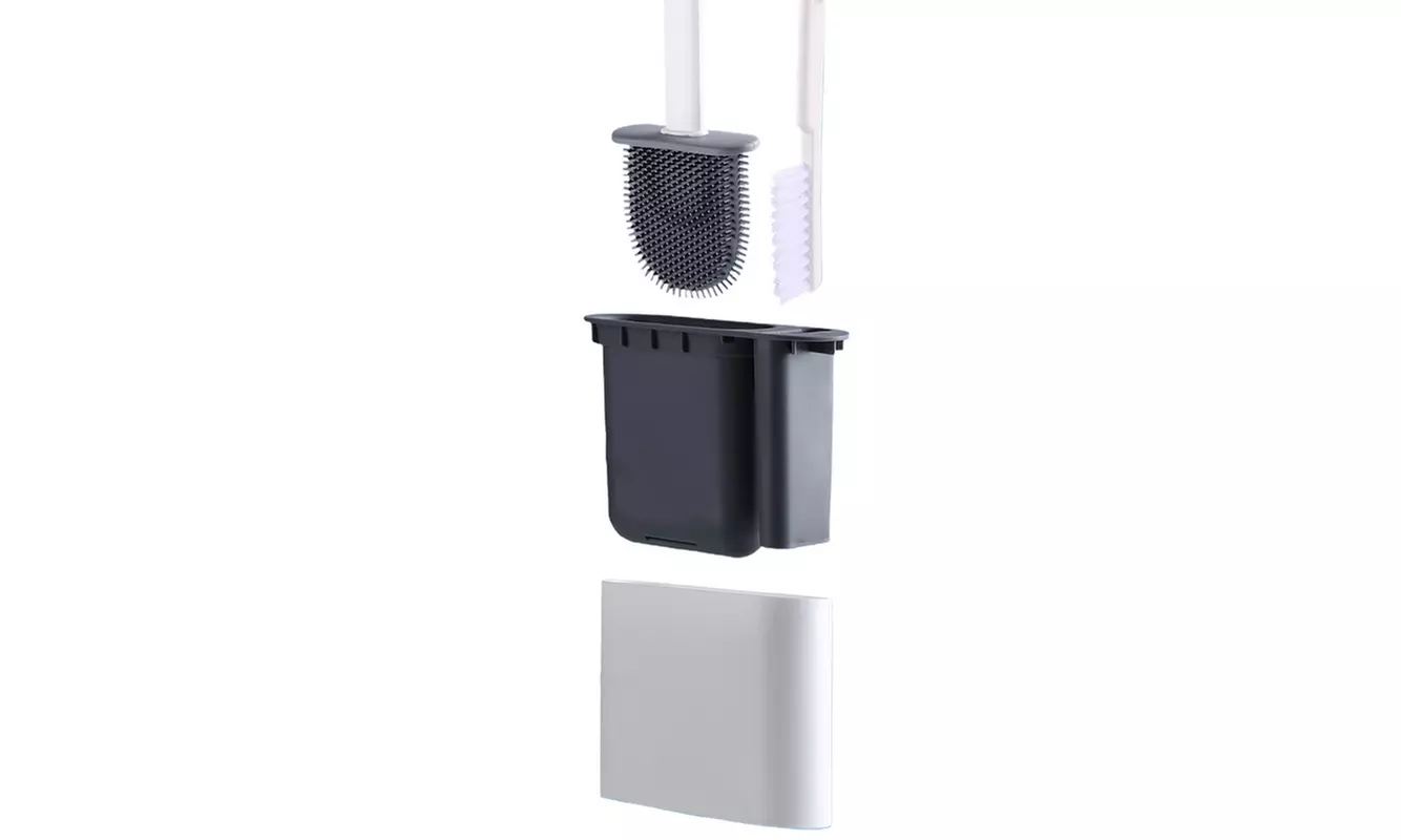 One or Two Packs of Wall-Mounted Toilet Cleaning Brush Kits
