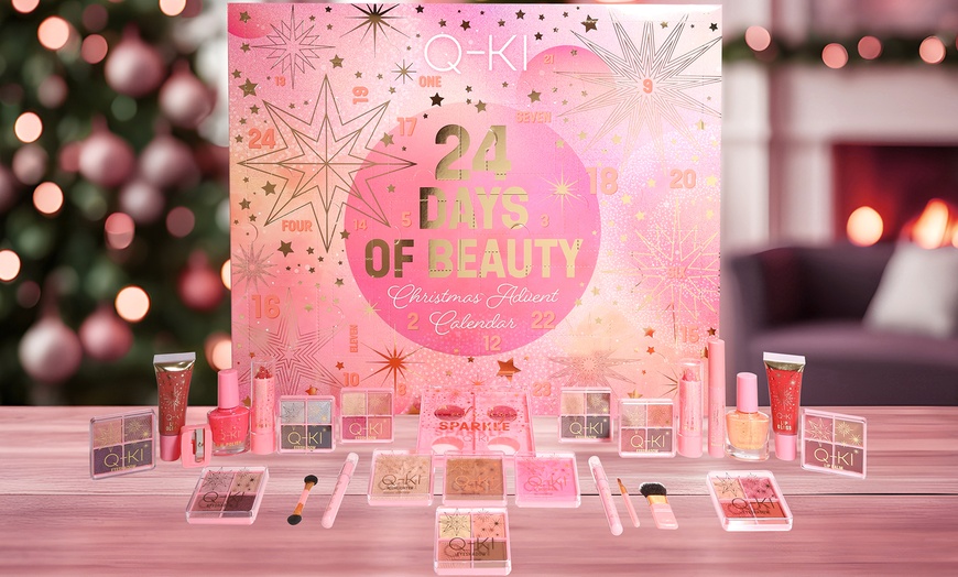 Image 1: Q-Ki 24 Days of Beauty Advent Calendar - Christmas Makeup Gift Set