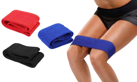 3 fasce di resistenza in nylon per allenamento gambe