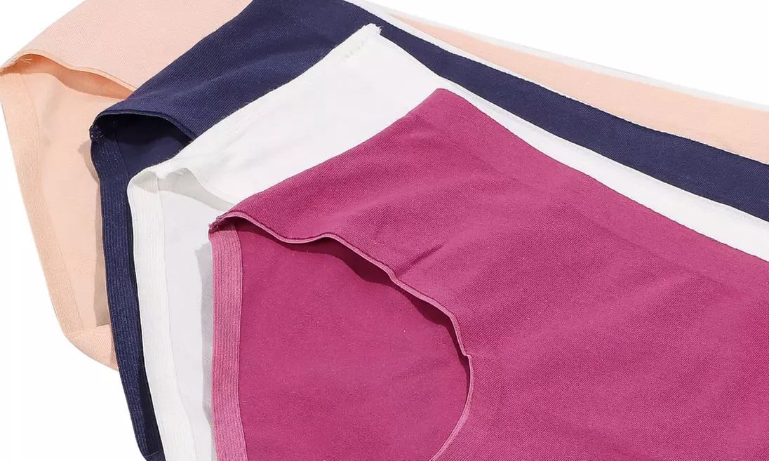 4-Pack Women's Cotton Mid Waist Full Panties No Show Brief Cut Underwear