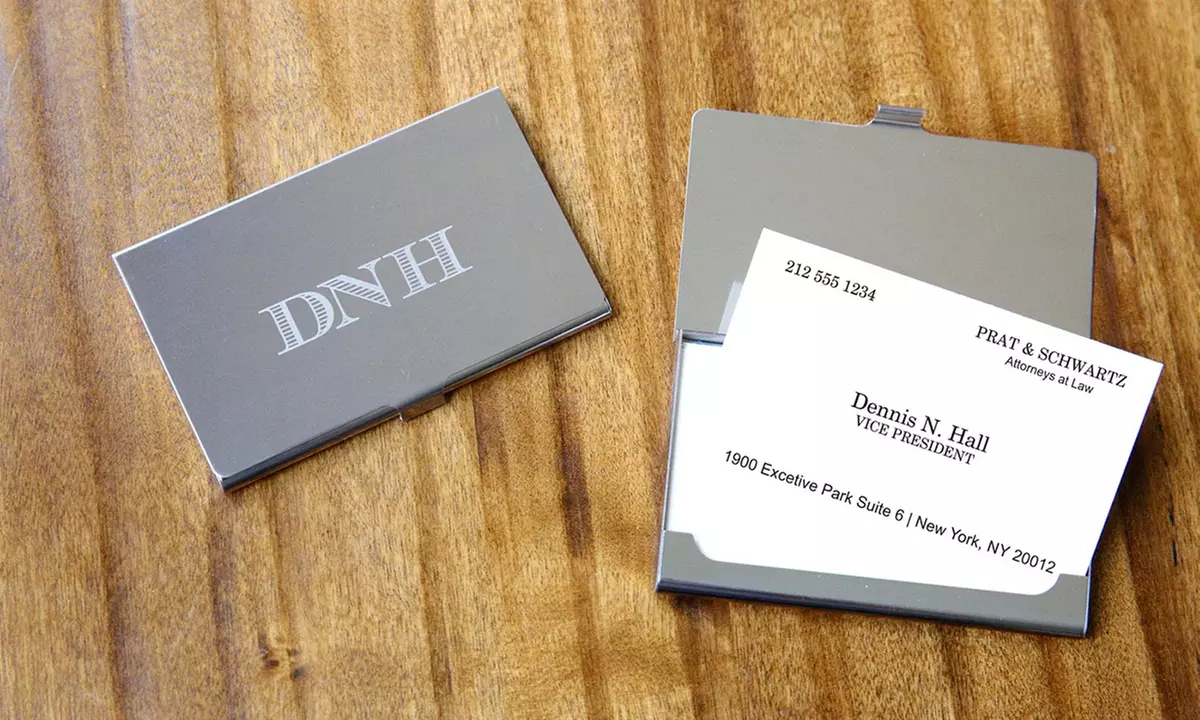 One or Two Personalized Business Card Holders from 2712 Designs (Up to 62% Off) - Primary Image