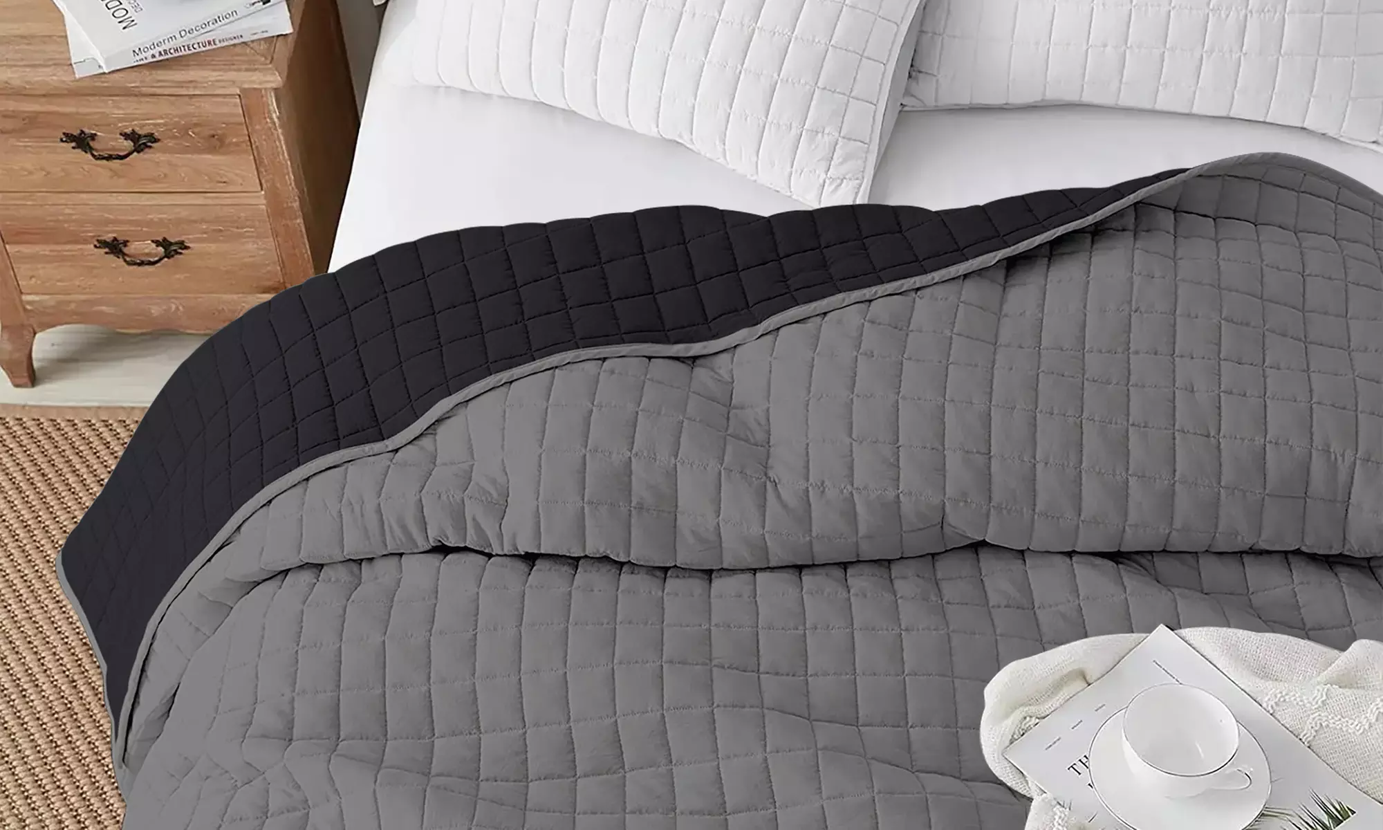 Doppelseitige Mikrofaser-Tagesdecke