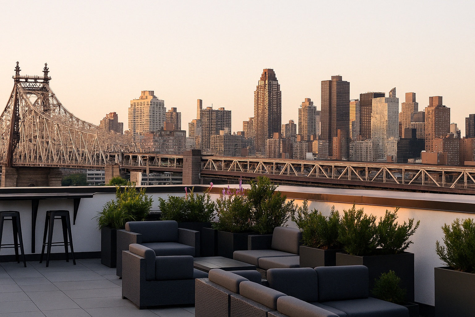 Bar Bites & Cocktails with Panoramic NYC Skyline Views for 1, 2, or 4