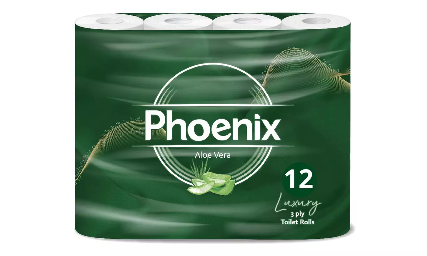 12, 24, 60 or 120 Phoenix Aloe Vera Toilet Rolls