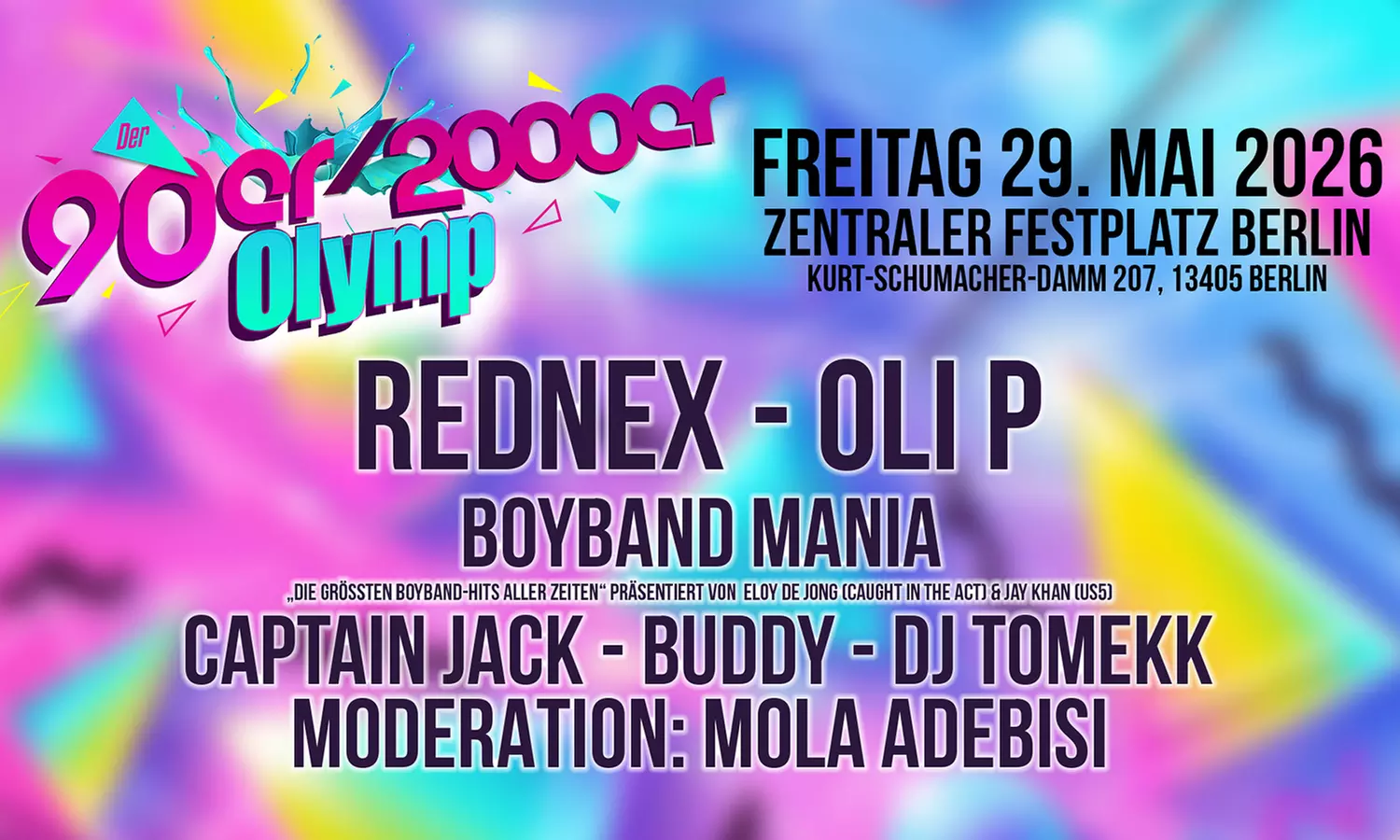 1 bis 20 Tickets für den 90er/2000er Olymp am 29.05.2026