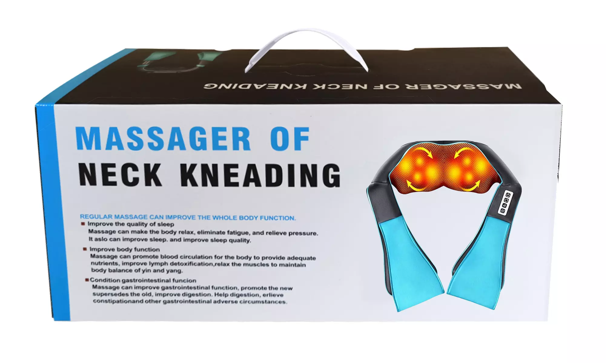 Shiatsu Neck & Shoulder Massager Deep Kneading Massage Pillow with Heat