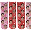 Image 1: Get fun with Love Theme Novelty Face Socks  for One or Two