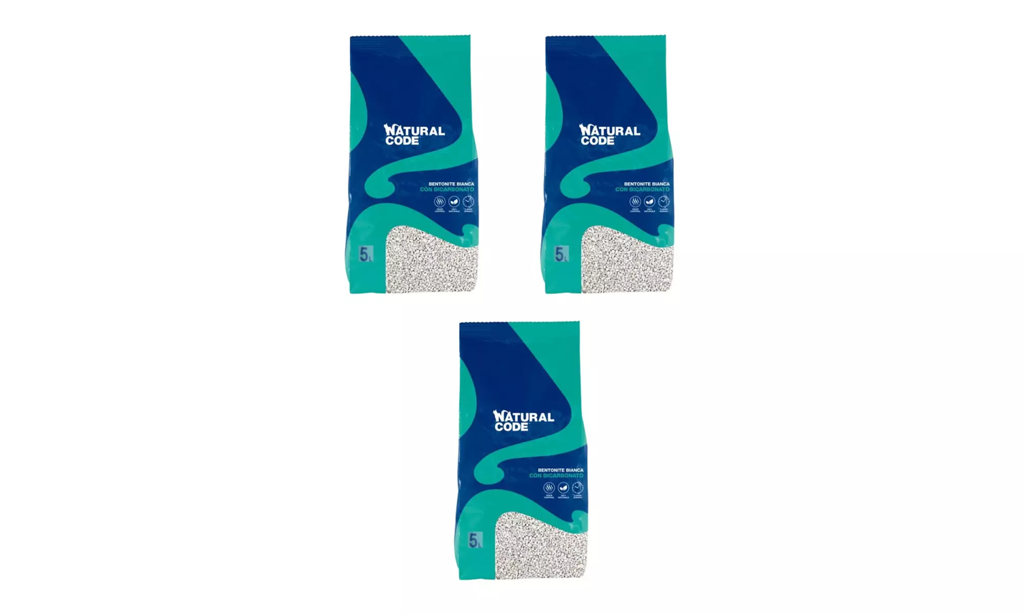 Lettiera per gatti in sacchetto bentonite o vegetale Natural Code