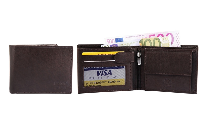 Image 4: Leonardo Verrelli Echtleder-Geldbeutel