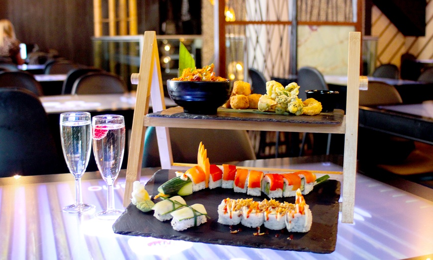 Image 1: Price Drop- Act Fast! - Sushi & Asain Tapas Afternoon Tea with Fizz!