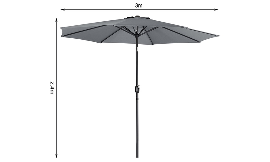 Image 16: 3M Rotating Parasol with UV Protection; Adjustable and Stylish Design
