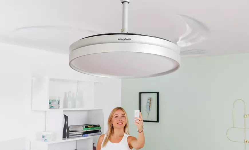 Image 6: InnovaGoods led-plafondventilator met 4 intrekbare bladen