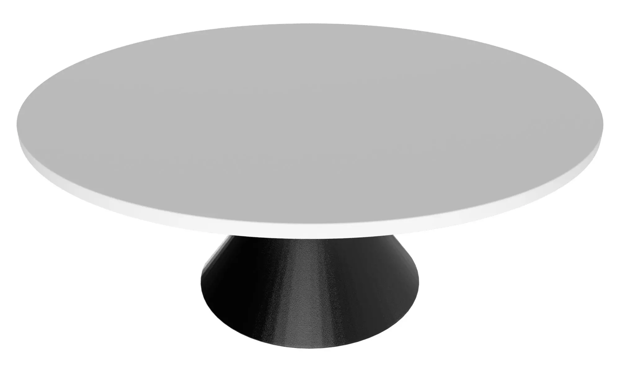 Tavolo rotondo con base a doppio cono