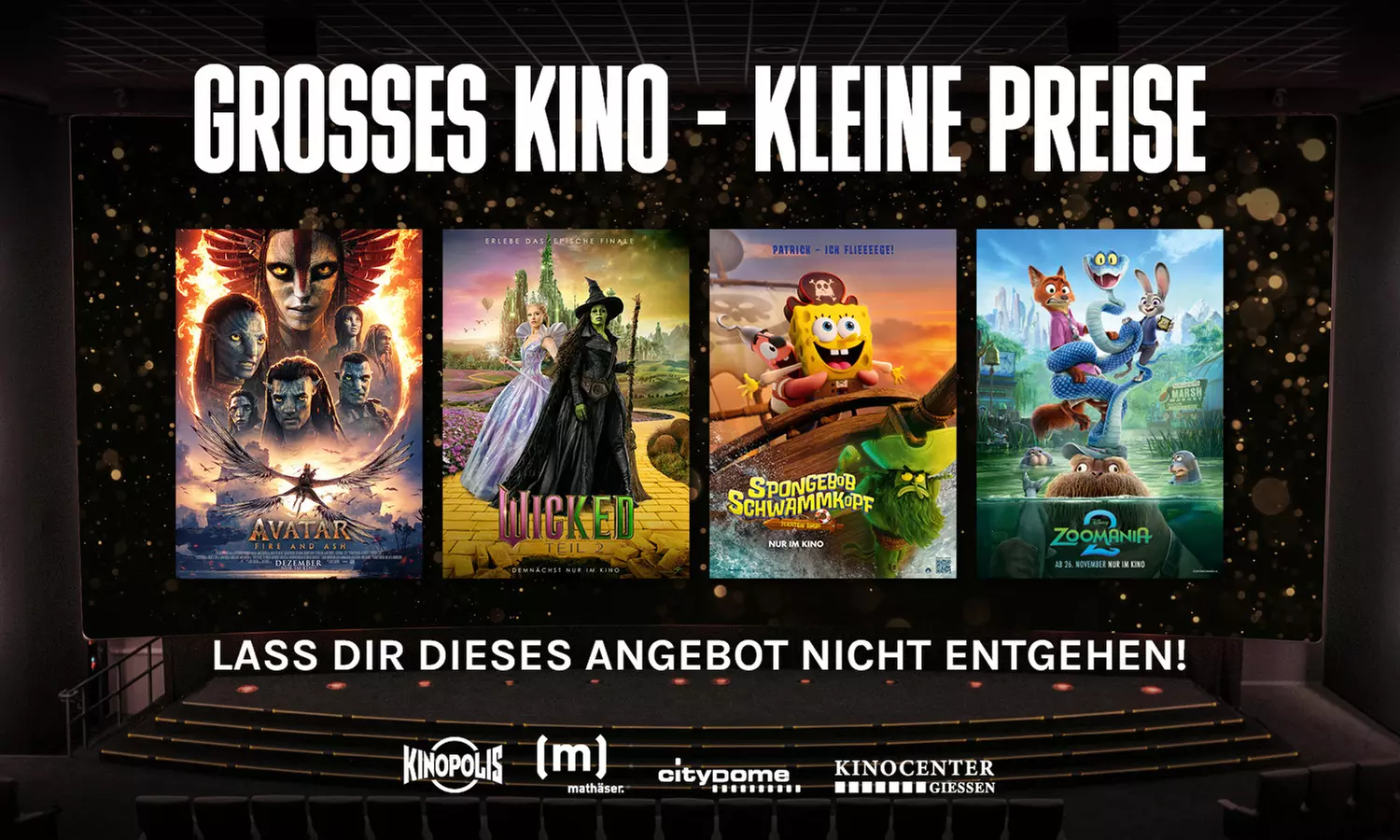 2 Kinotickets für Kids inkl. Popcorn, Nachos und Getränken