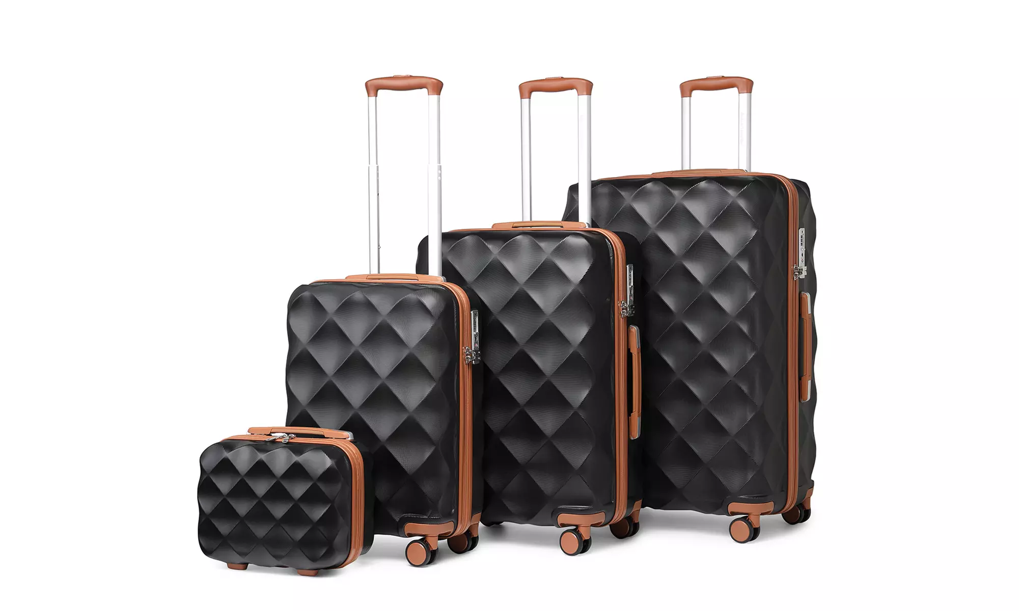 One or Four Pieces of Ultralight ABS Diamond Suitcase