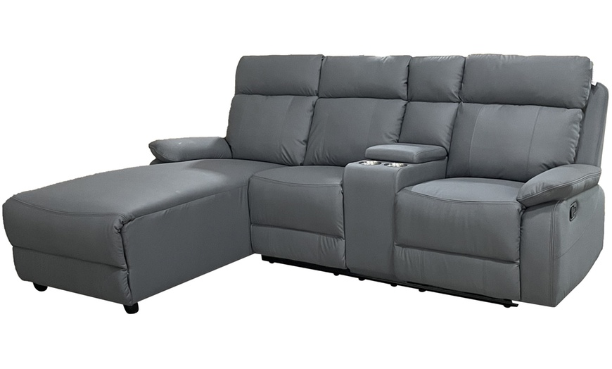 Image 10: DS Living Sorento 3 Seater Leather Corner Reclining Sofa
