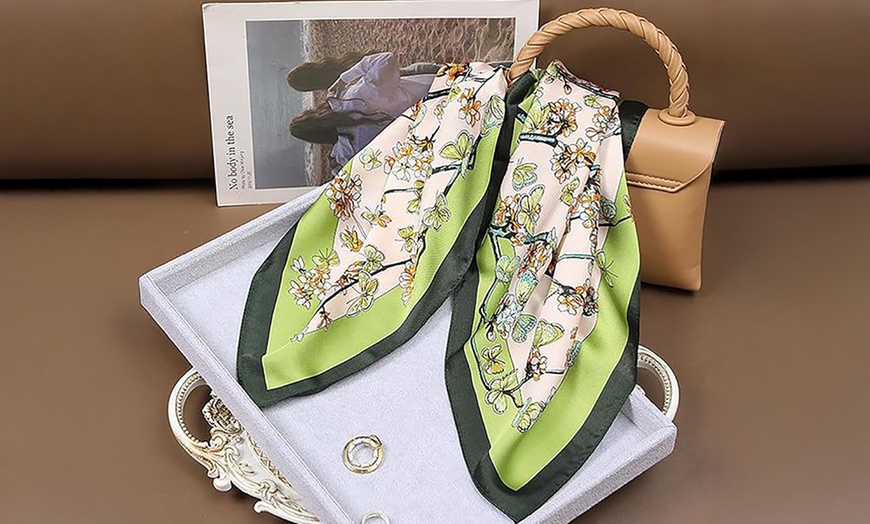 Image 12: Silk Scarf for Women in Five Styles