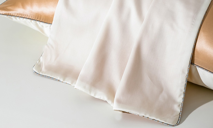 Image 18: 21 Momme Pure Silk Hotel Grade Pillowcase Pair